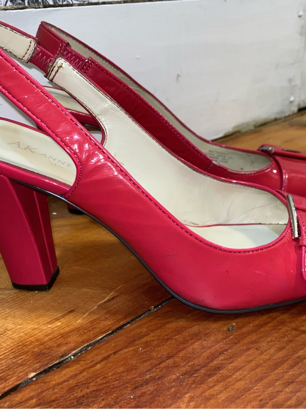 Pink Slingback medium pink Block Heel Pumps AK tawny